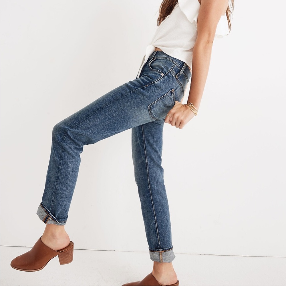 Madewell The Petite High-Rise Slim Boyjean in Frisco Wash